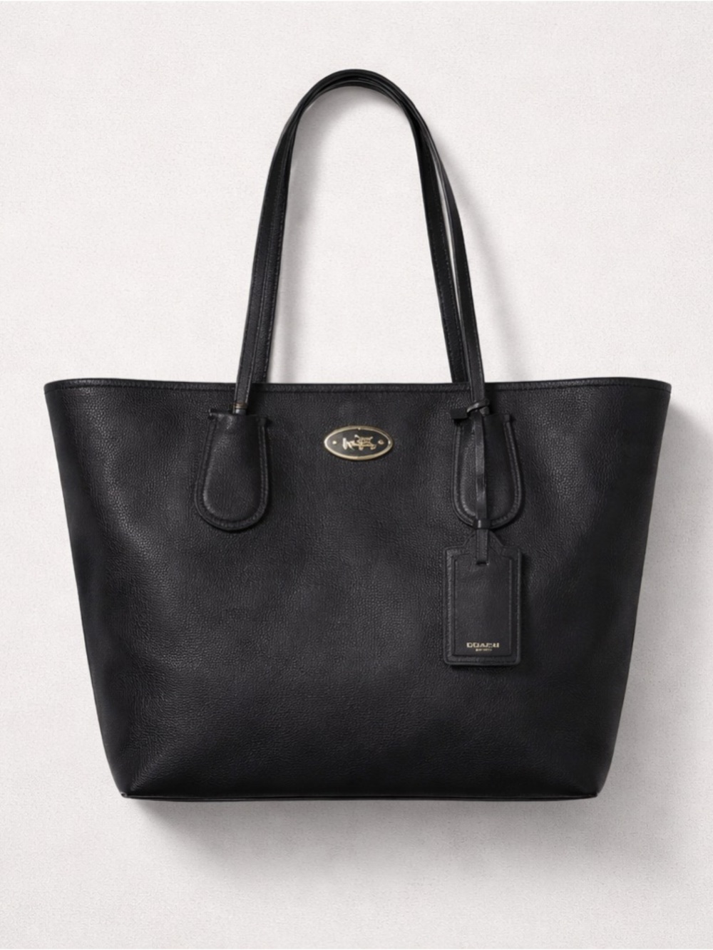 Coach Taxi Tote Bag Crossgrain Leather With Matching Leather Hangtag